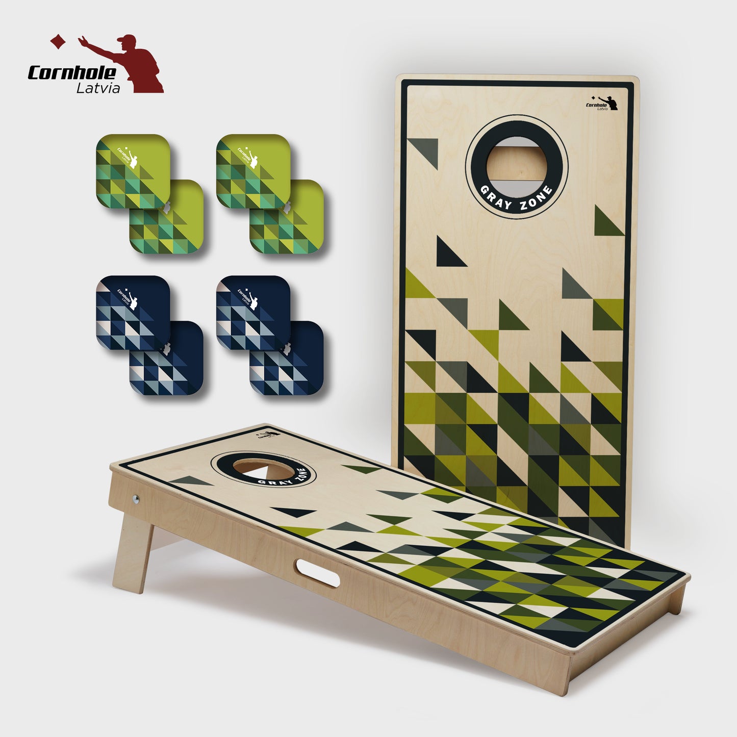 Cornhole Latvia spēles komplekts (15mm) - Ģeometrija